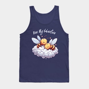 couple of bees embracing on a cloud, Bee My Valentine Tank Top